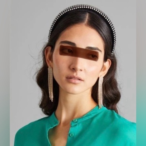 NWOT Marella by Max Mara Crystal Headband Black Fall/Winter/ Holidays - Picture 6 of 14